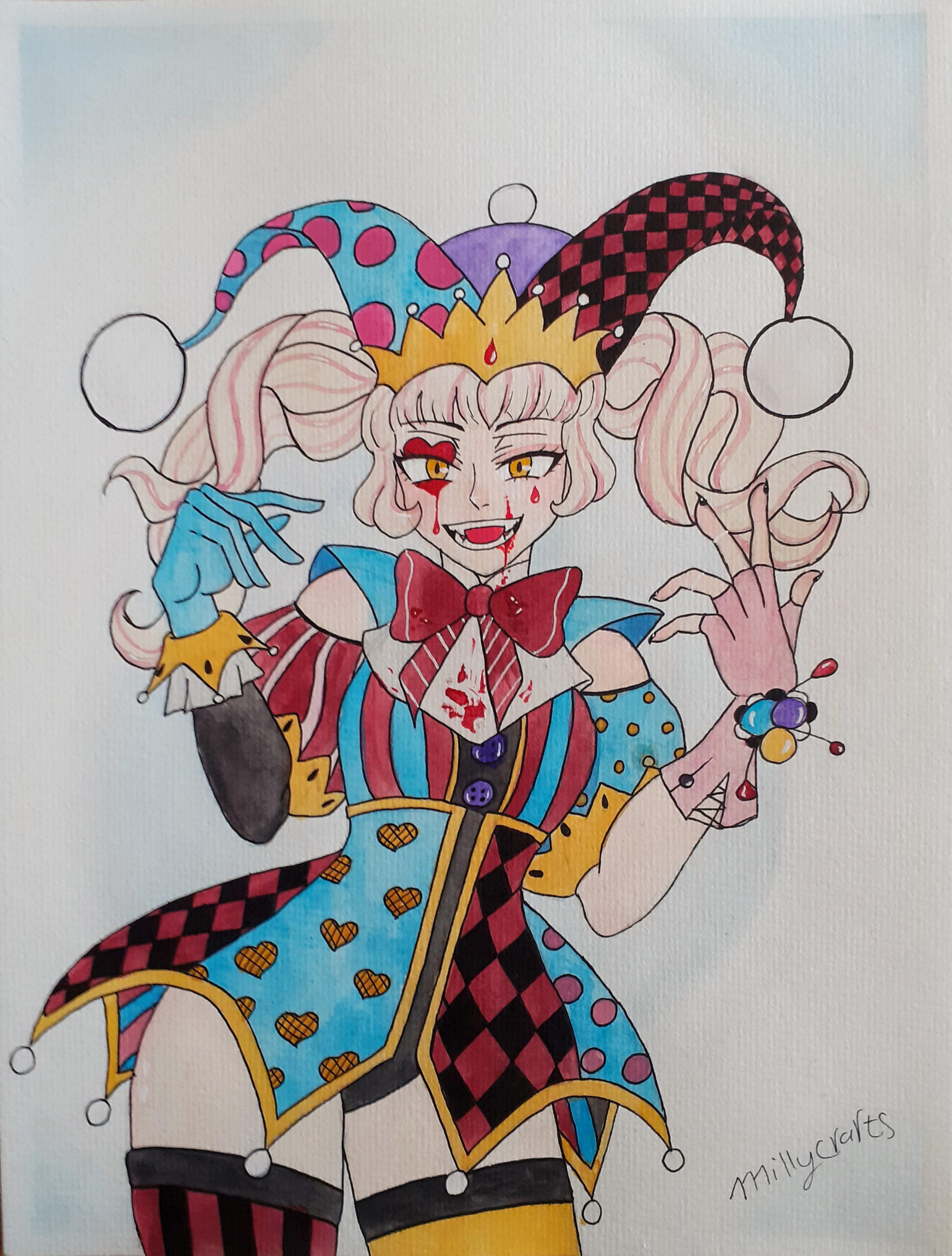 I painted Himiko Toga in an jester outfit : r/AnimeART