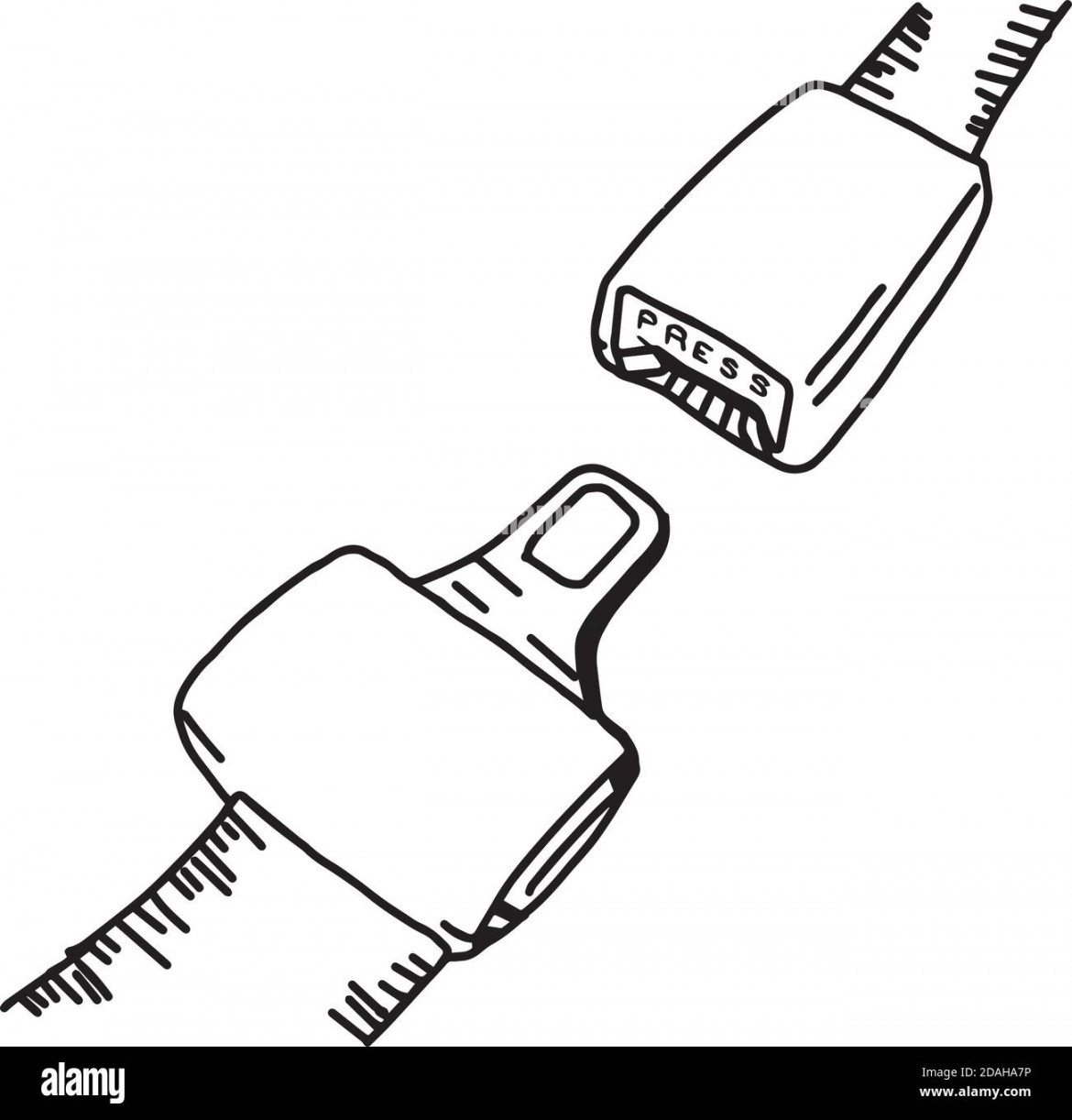 illustation vector hand drawn doodle of seat belt or safety belt