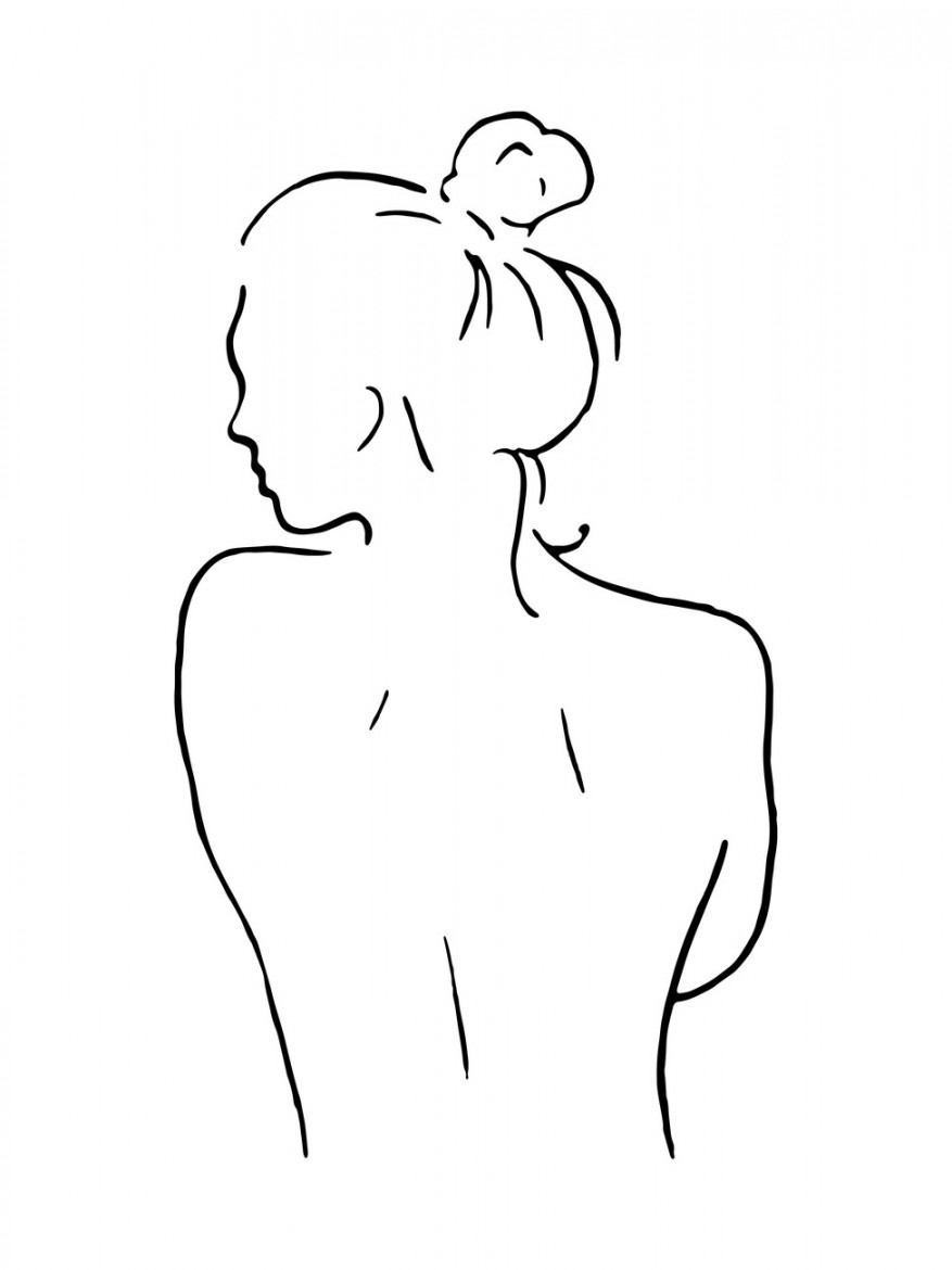 Illustration Female body sketch  - Black and white