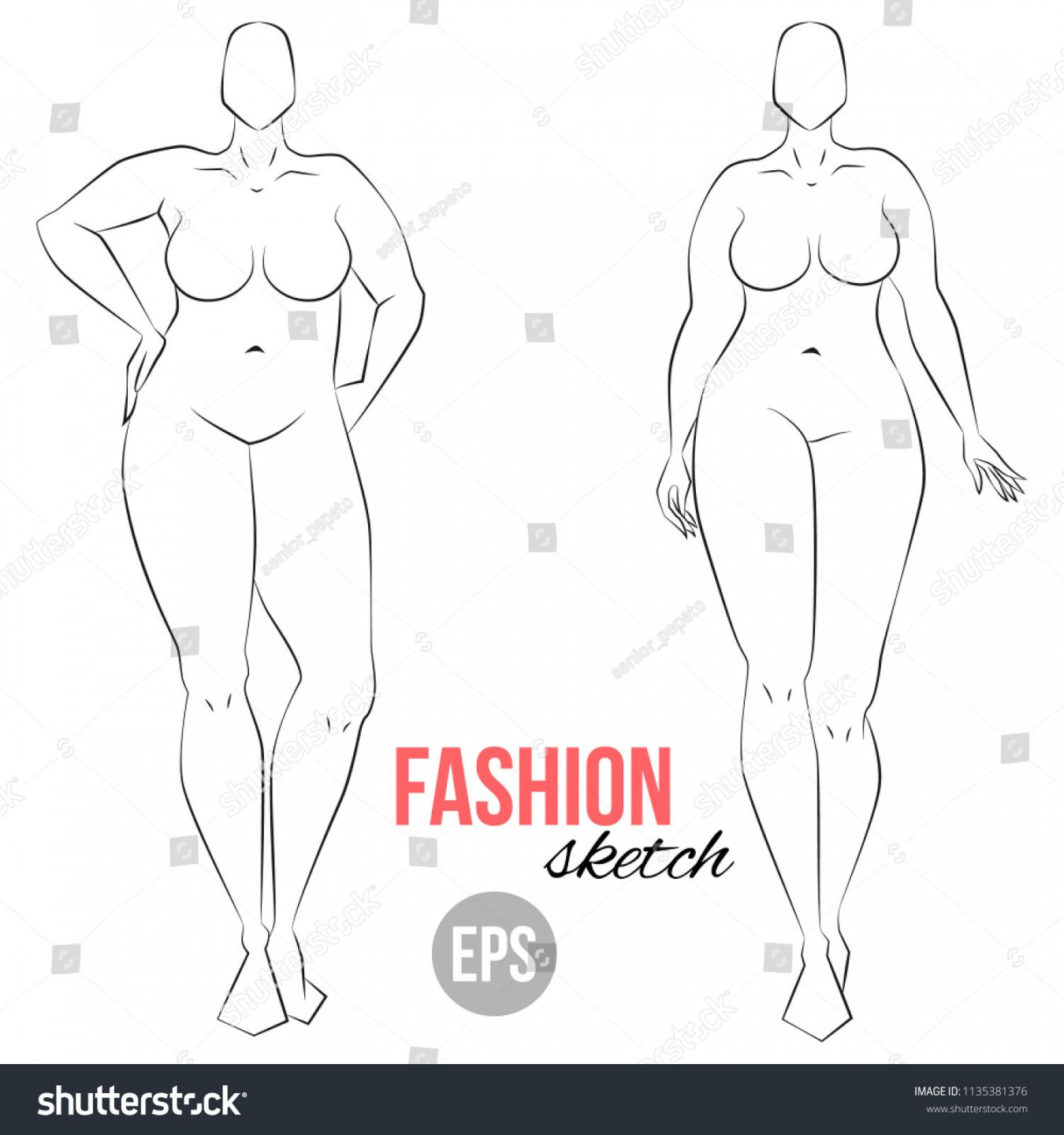 Immagine vettoriale stock  a tema Plus Size Model Curvy