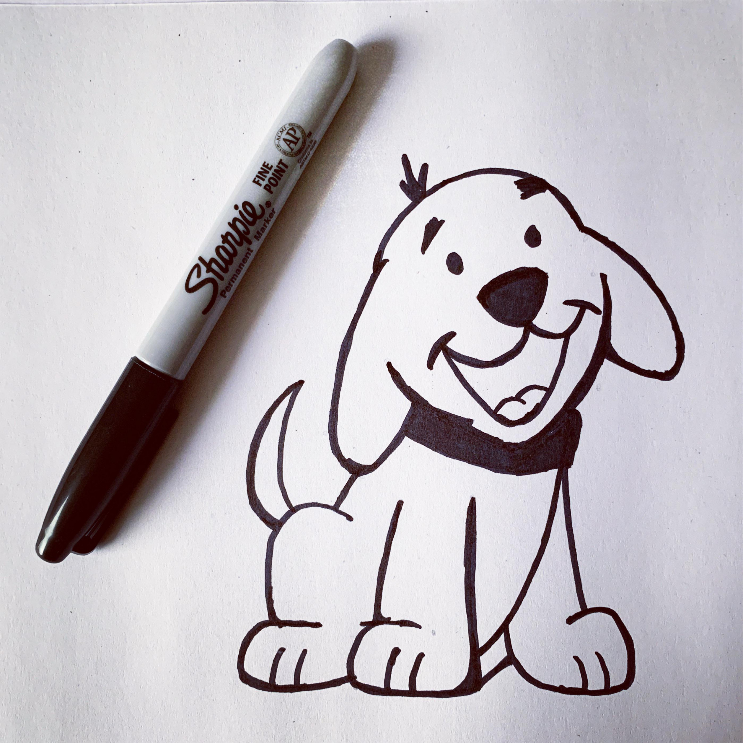 Interested in learning how to draw this cute happy dog? Check out