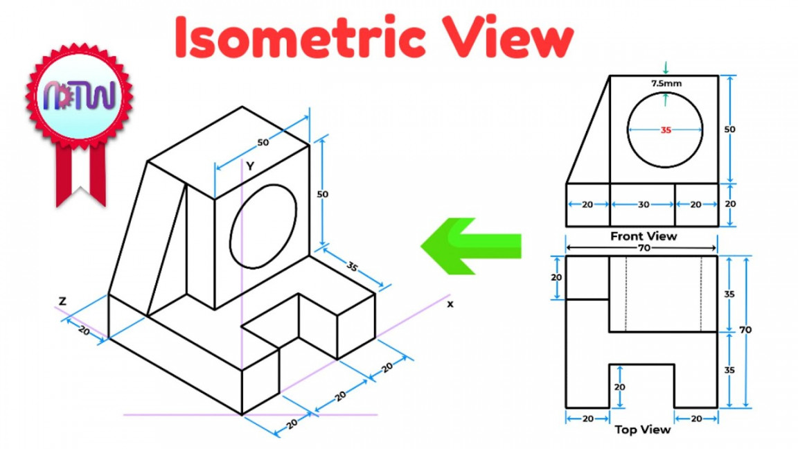 Isometric View  How to Construct an Isometric View of an Object  Example: