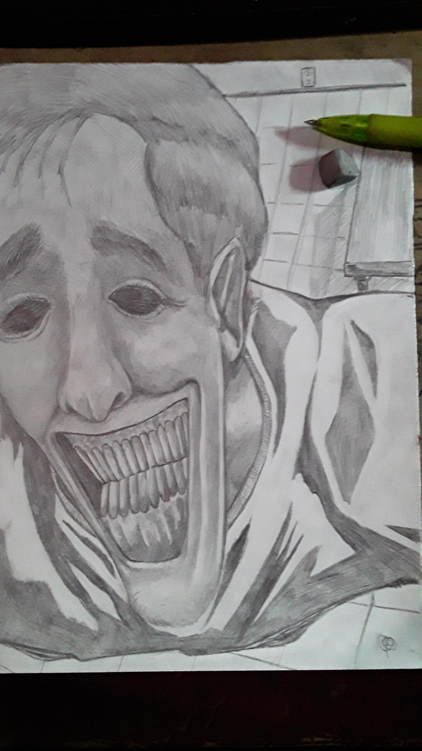 Just finished this creepy guy looking at you! : r/drawing