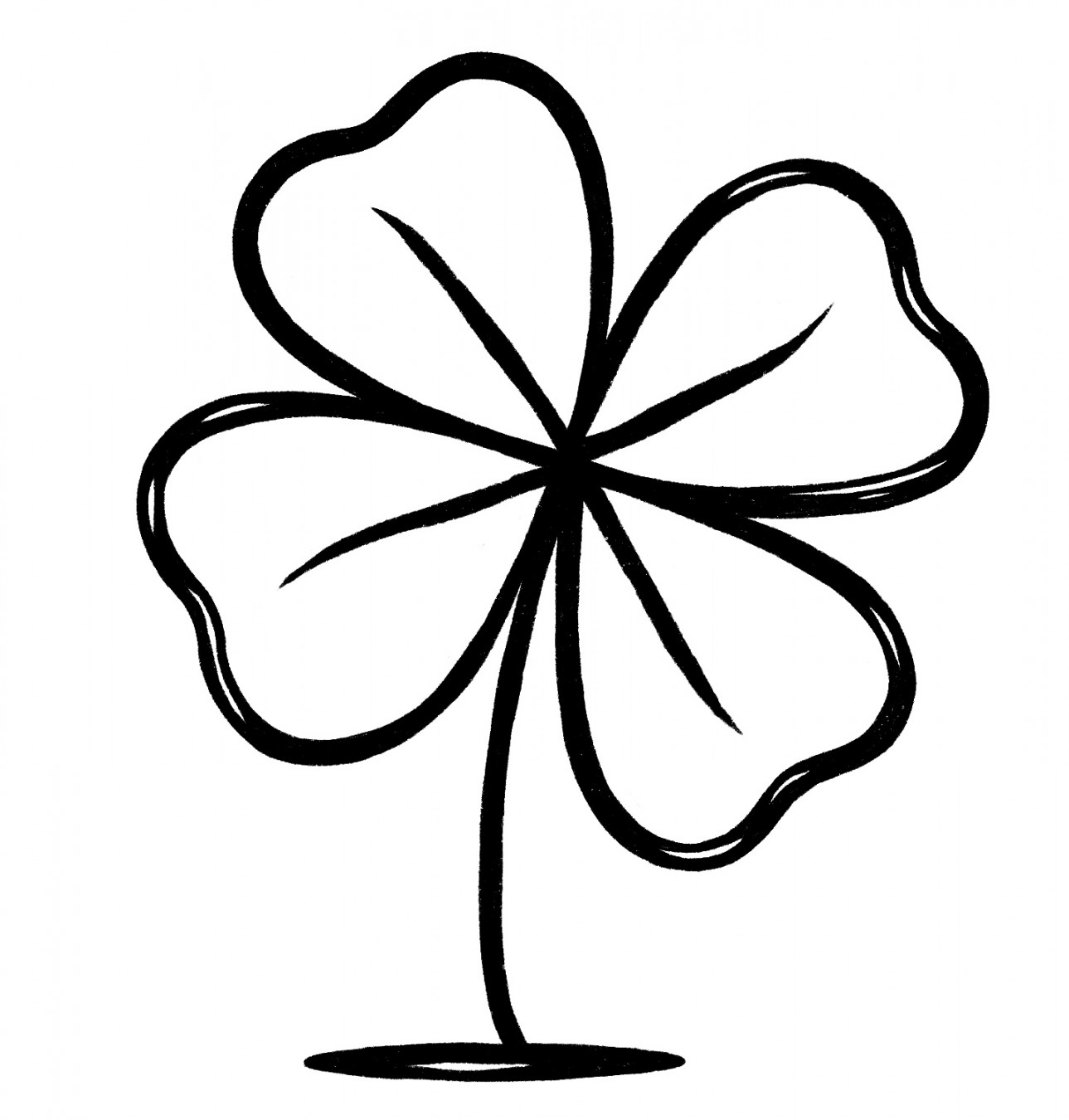 Leaf Clover Drawing  Easy Steps! - The Graphics Fairy