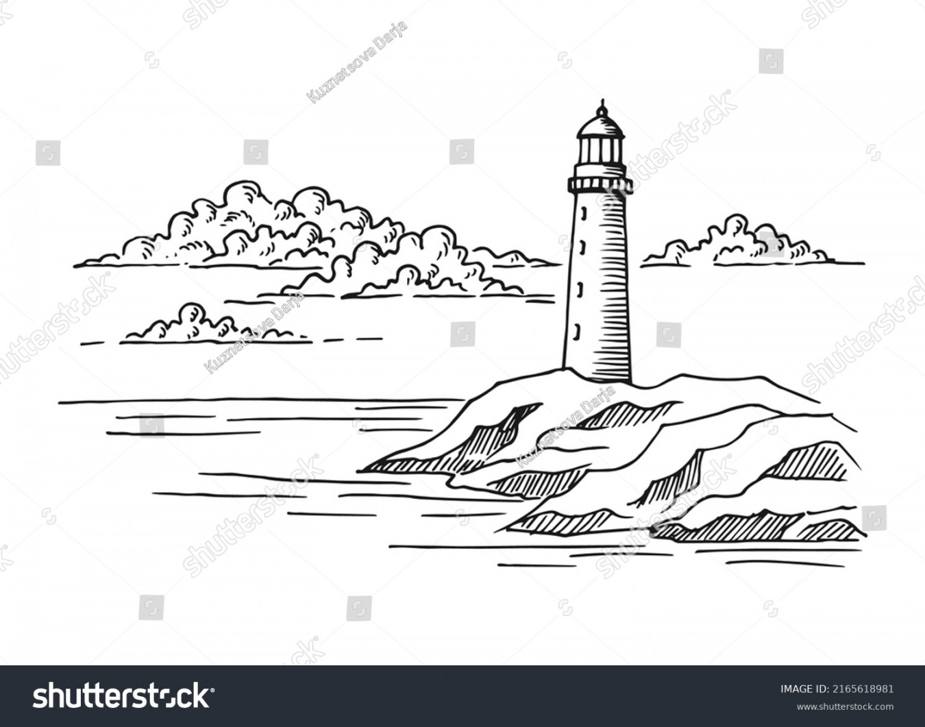 , Lighthouse Drawing Images, Stock Photos, D objects