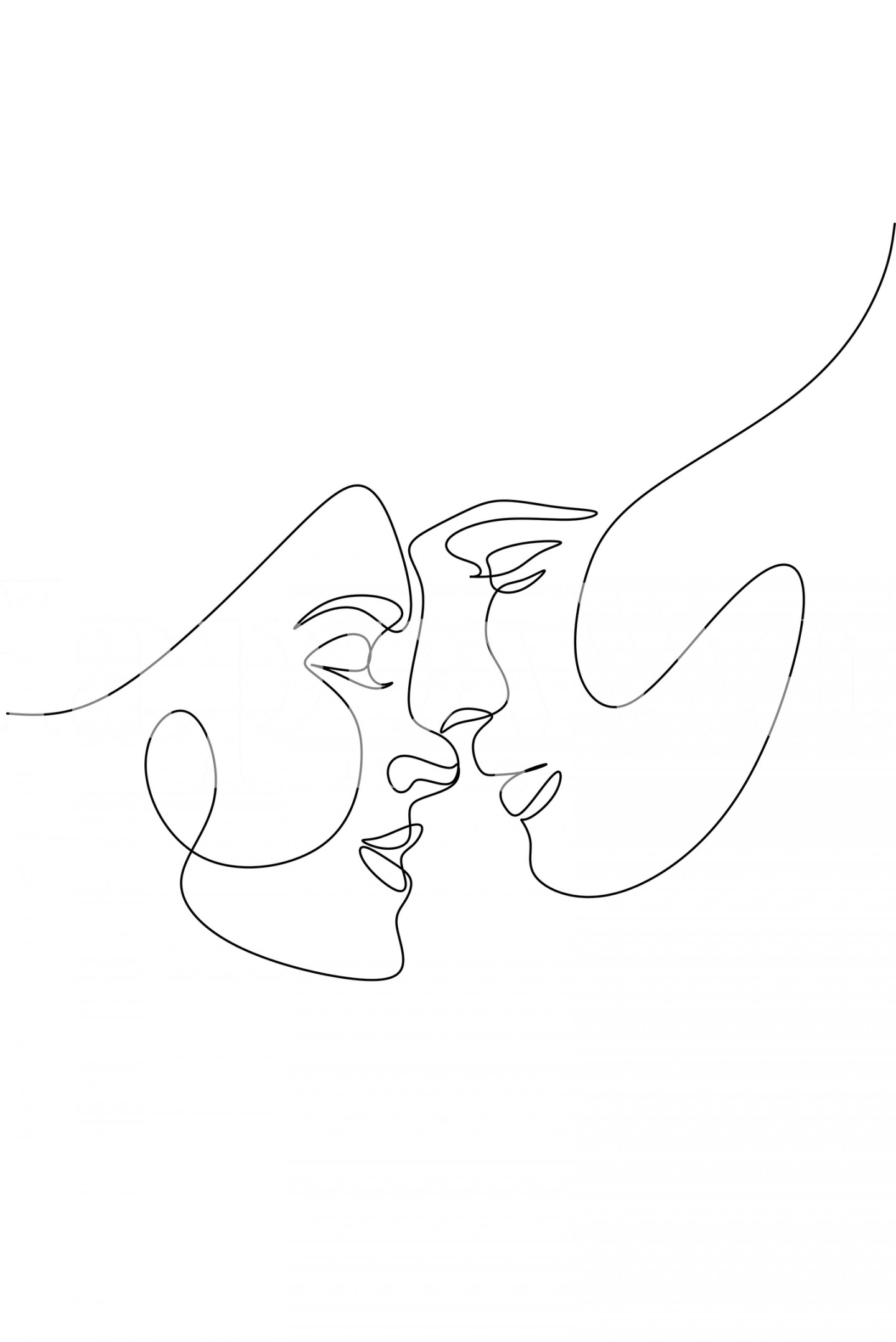 Line Art Couple tapete - Strichzeichnungen Paar tapete - Happywall