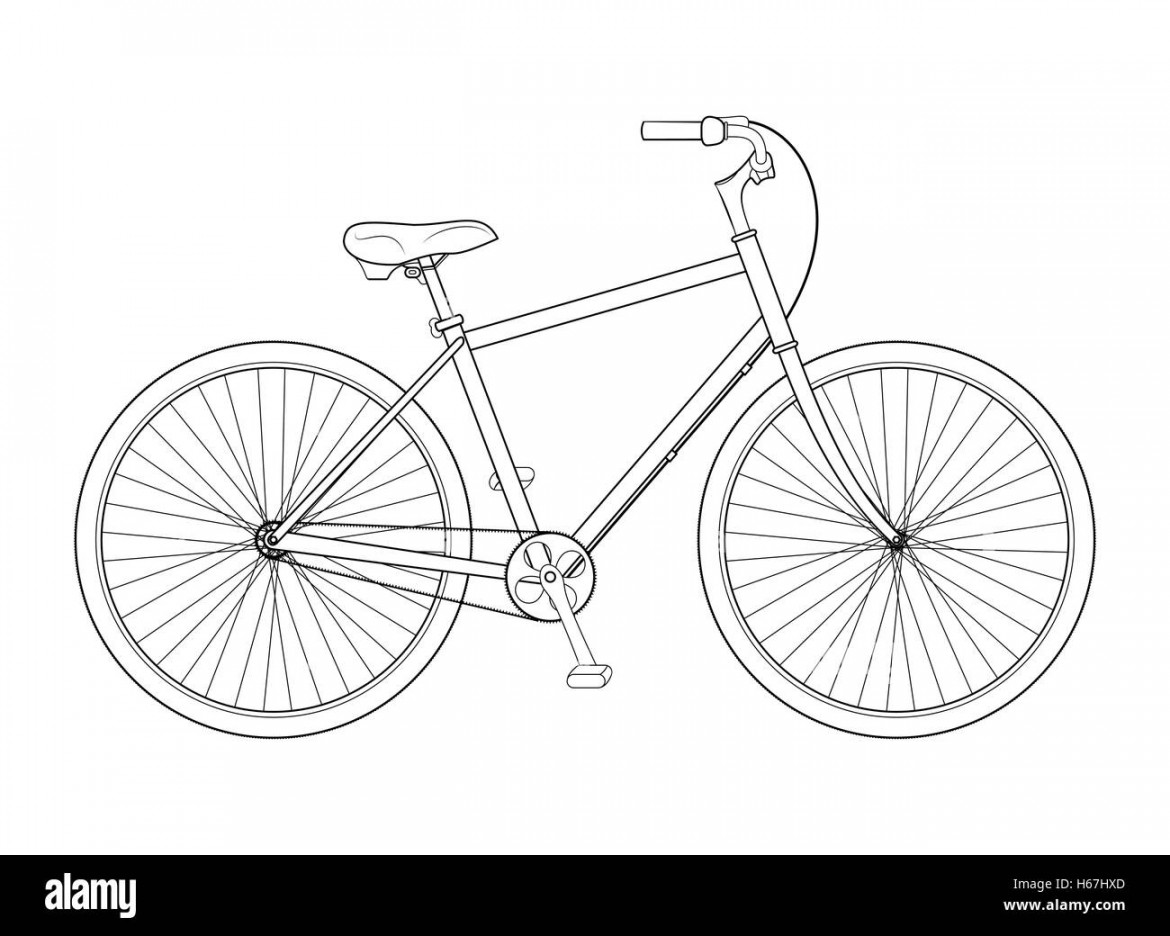 Line drawing bicycle on white background Stock Vector Image & Art