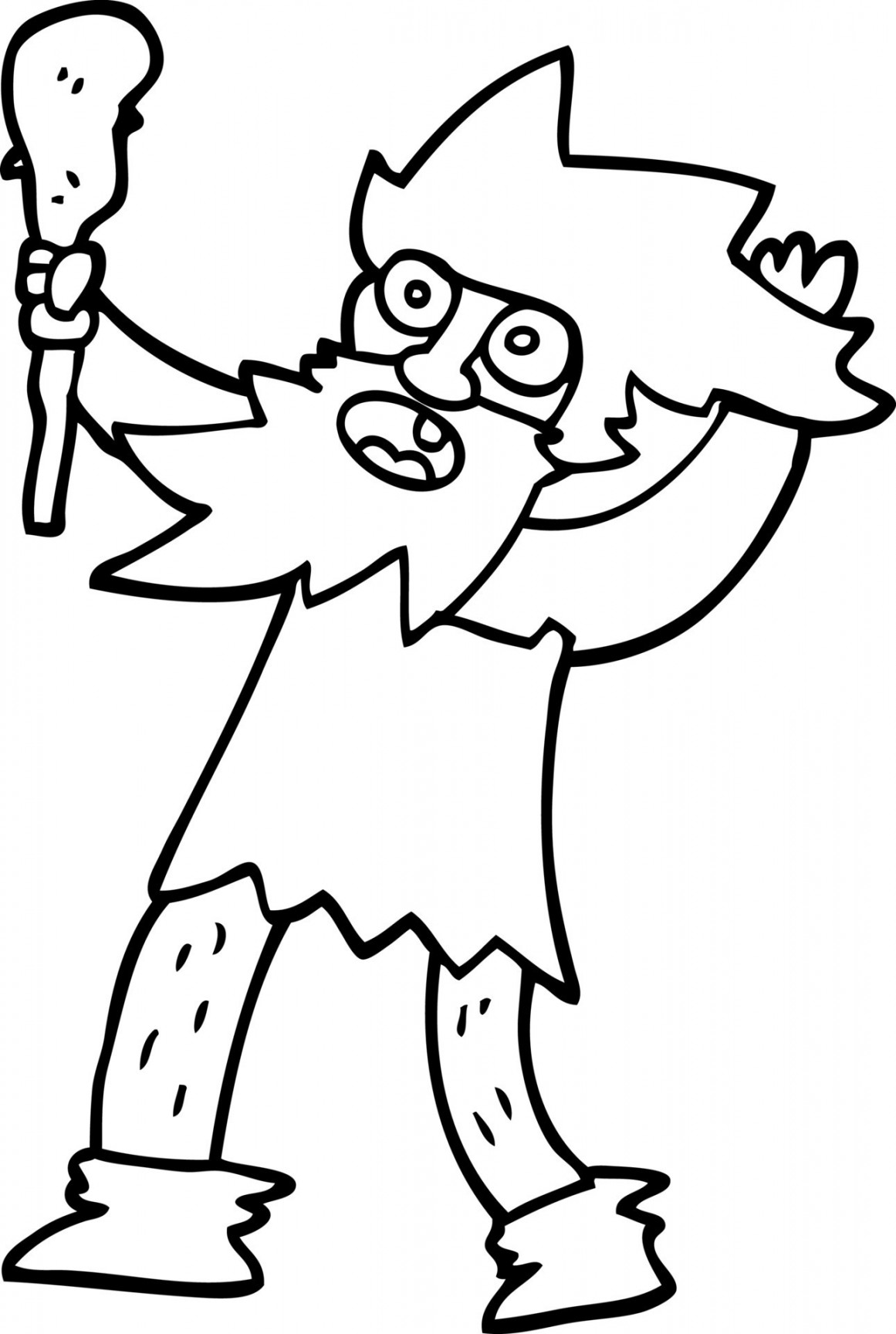 line drawing cartoon cave man  Vector Art at Vecteezy