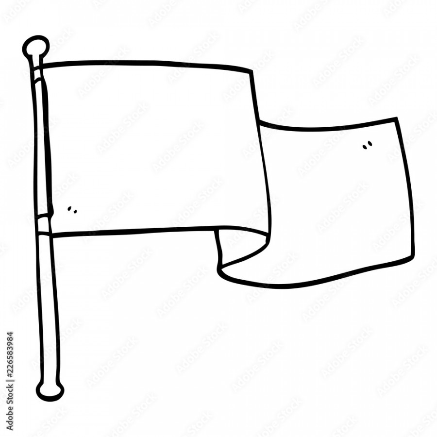 line drawing cartoon white flag waving Stock-Vektorgrafik  Adobe