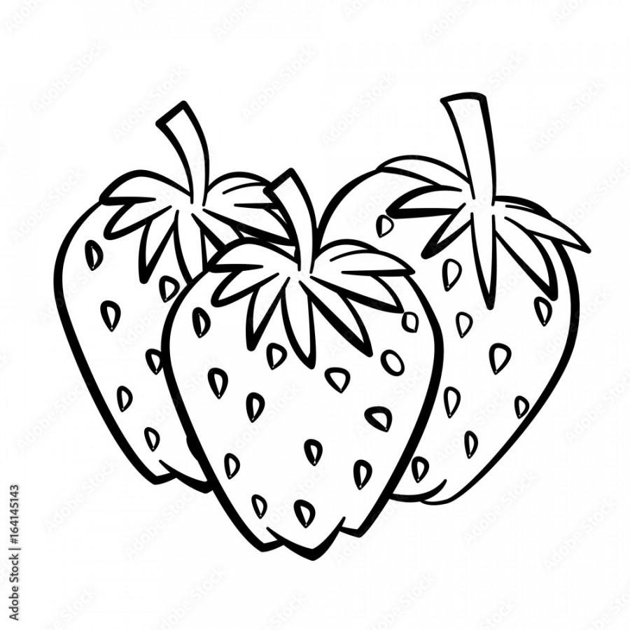 Line Drawing of Strawberry -Simple line Vector Stock-Vektorgrafik