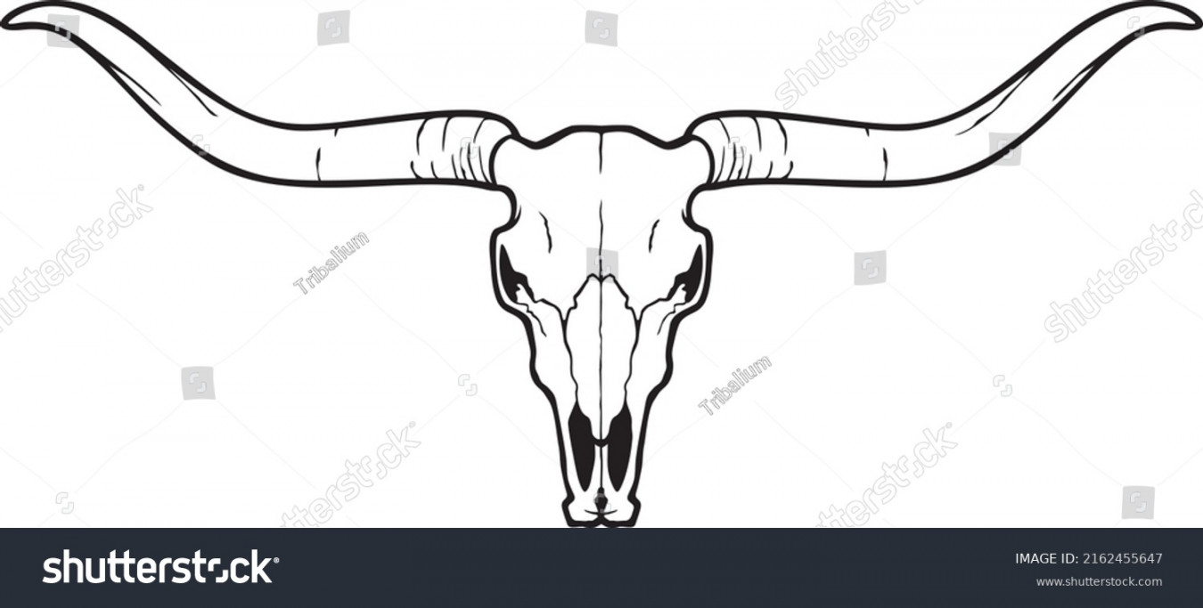 Longhorn Head Skull Bull Cow Icon Stock Vector (Royalty Free