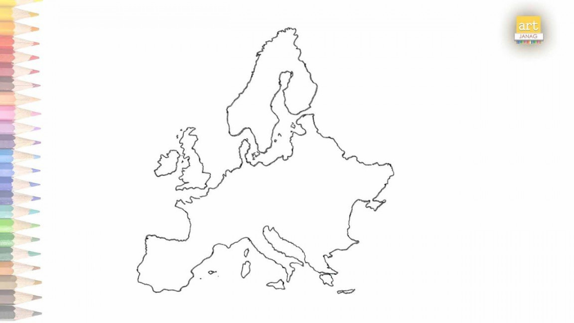 Map of Europe outline drawing easy  How to draw Europe map