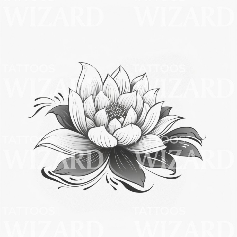 Minimalist Lotus Flower Tattoo Design – Tattoos Wizard Designs