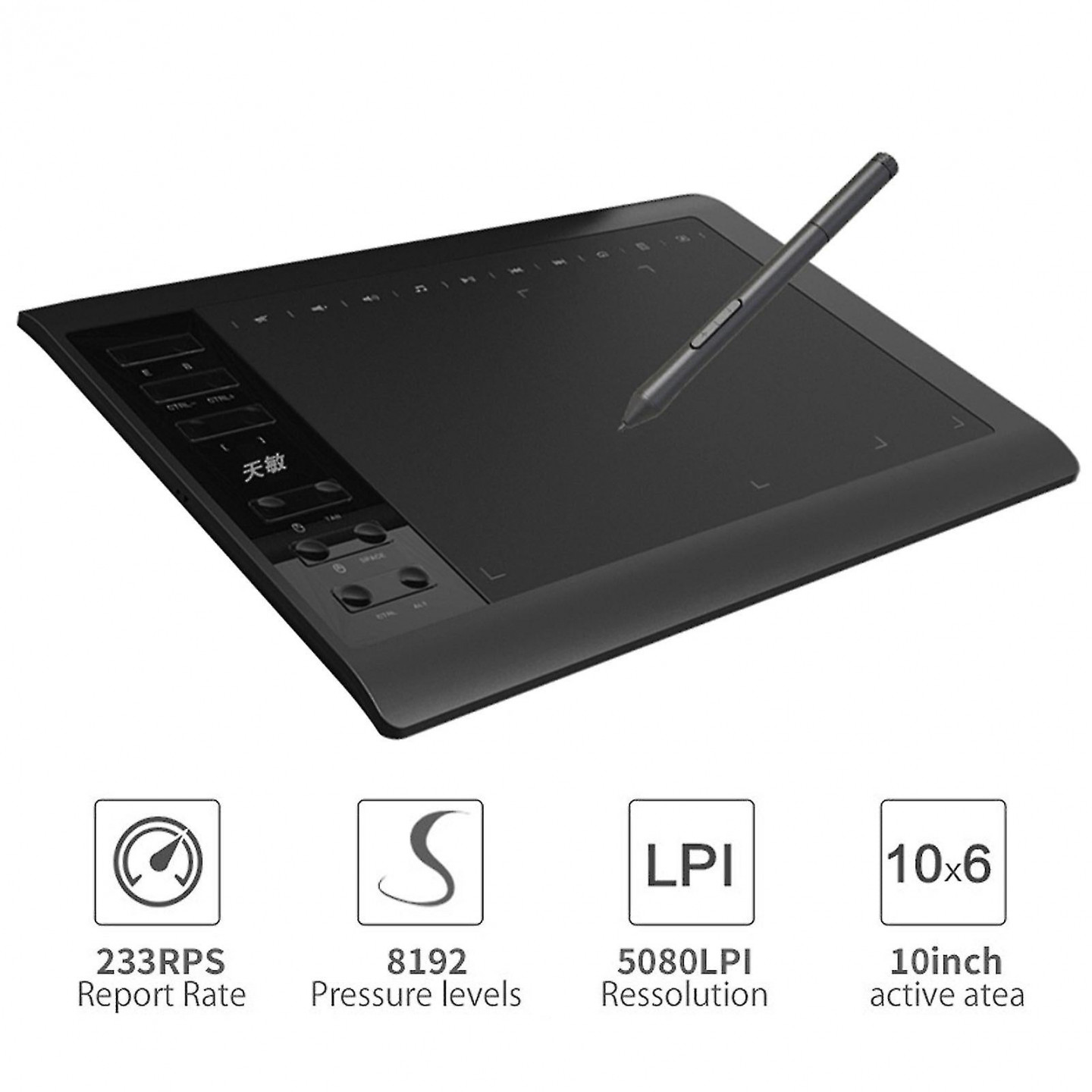 Moons g digital art graphics drawing tablet  x  inches ultra