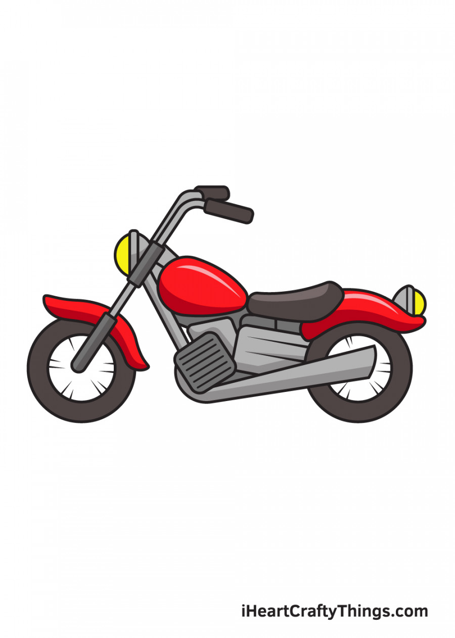 Motorcycle Drawing - How To Draw A Motorcycle Step By Step