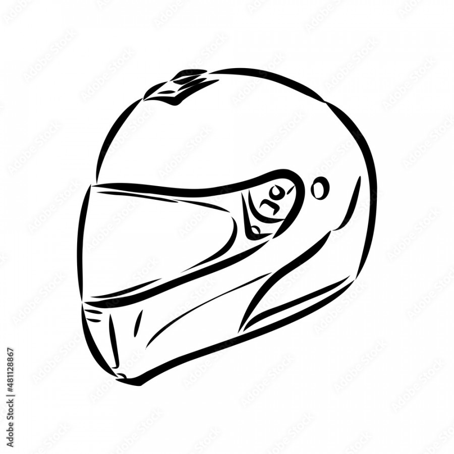 Motorcycle helmet hand drawn outline doodle icon