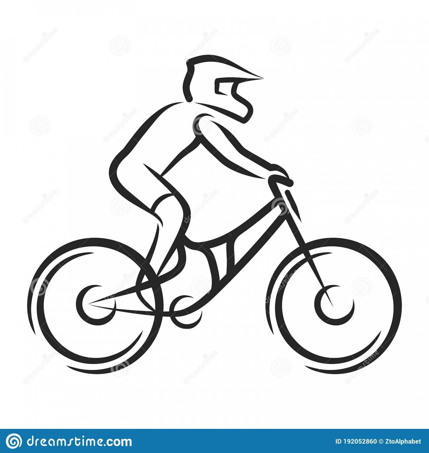 Mountain Bike Race Logo Lineart Stock Vector - Illustration of