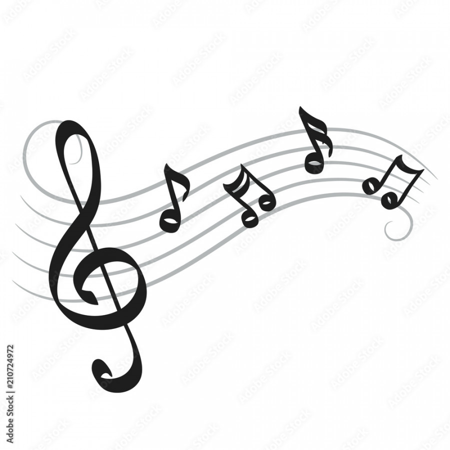 Music notes hand drawing on white for your design, stock vector