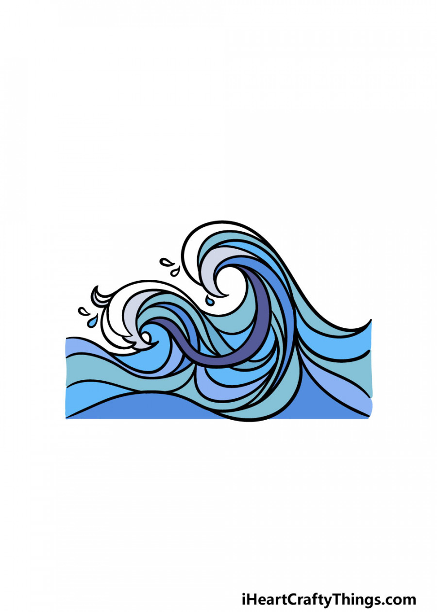 Ocean Waves Drawing - How To Draw Ocean Waves Step By Step