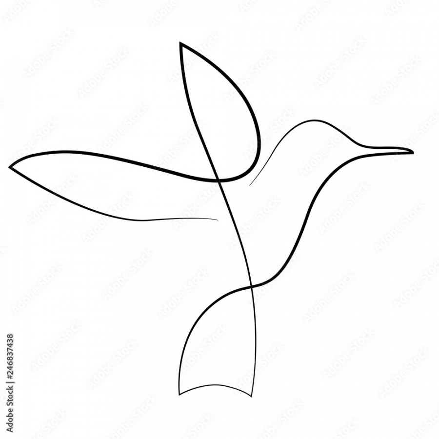 one line drawing bird Stock-Vektorgrafik  Adobe Stock