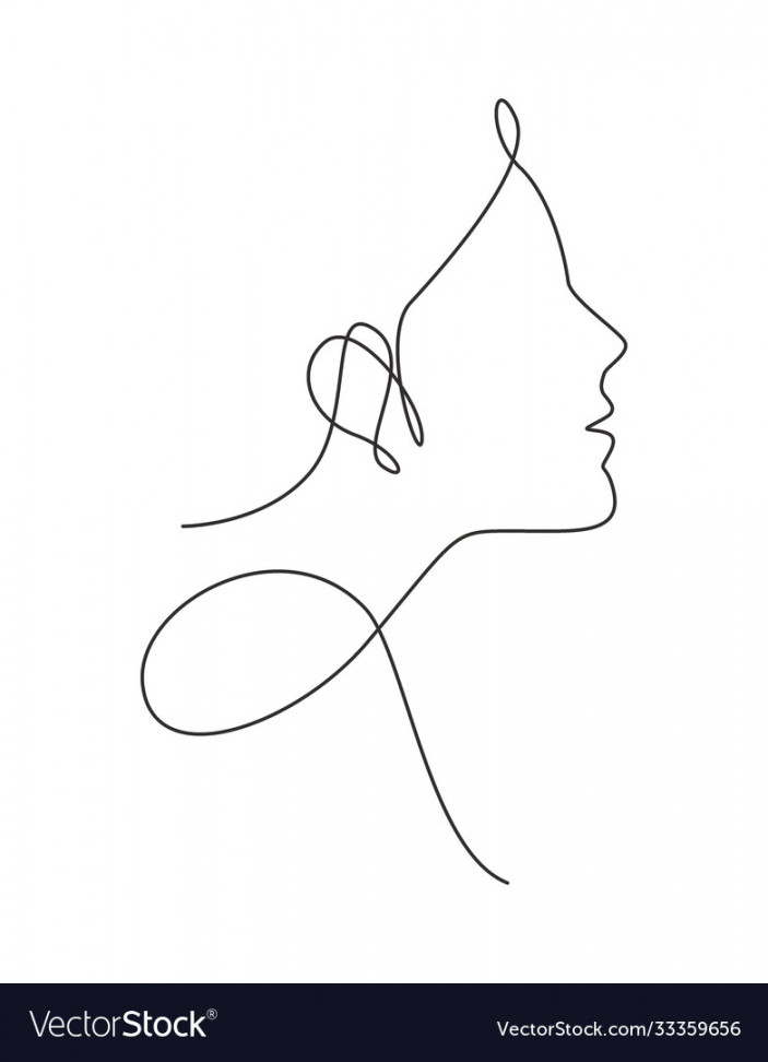 One single line drawing woman beauty abstract Vector Image