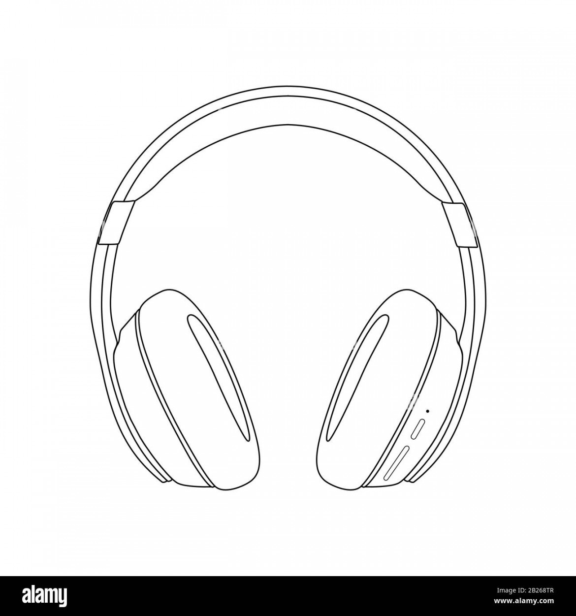 Outline linear drawing of headphones speaker device gadget of