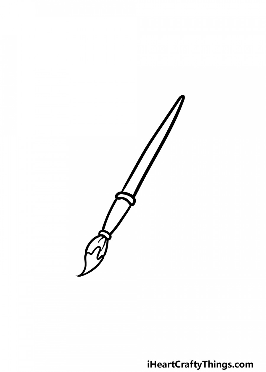 Paintbrush Drawing - How To Draw A Paintbrush Step By Step