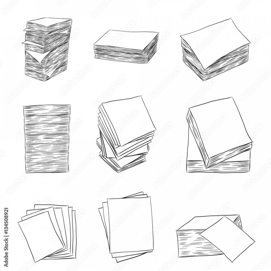 Paper stack vector on white background