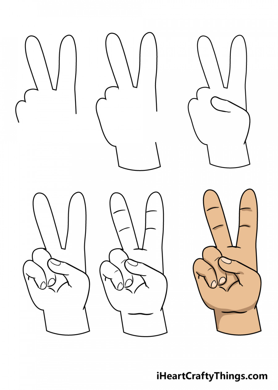 Peace Sign Drawing - How To Draw A Peace Sign Step By Step