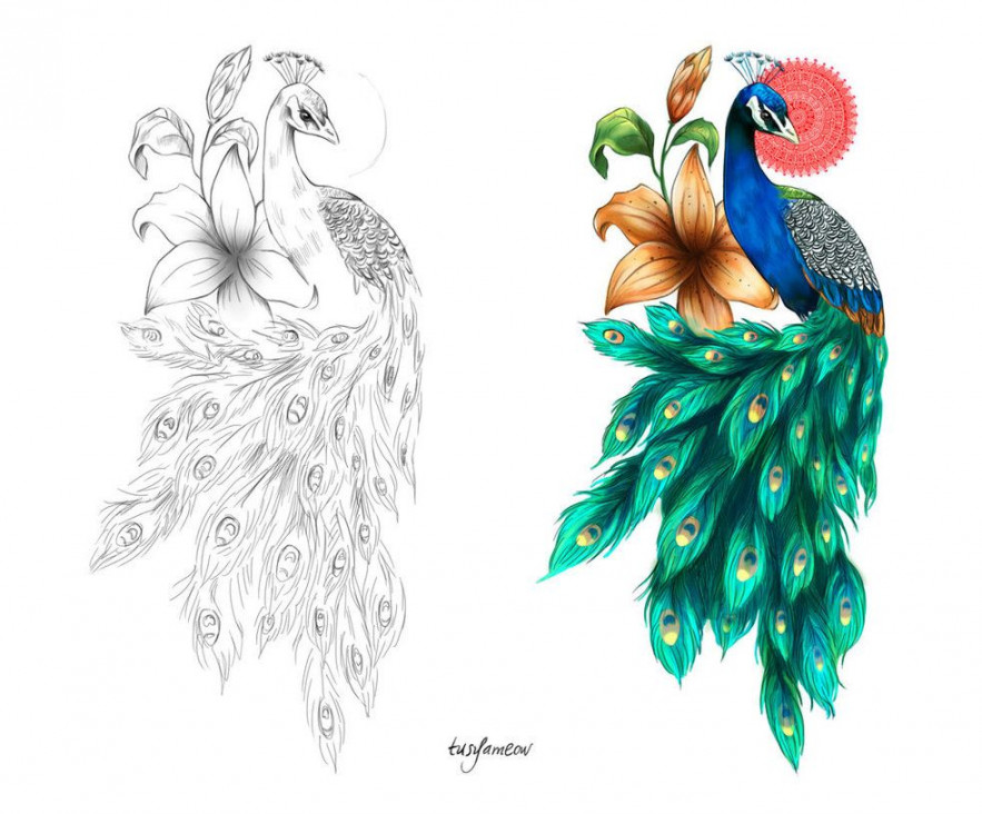 peacock tattoo by tusyameow on deviantART  Peacock tattoo