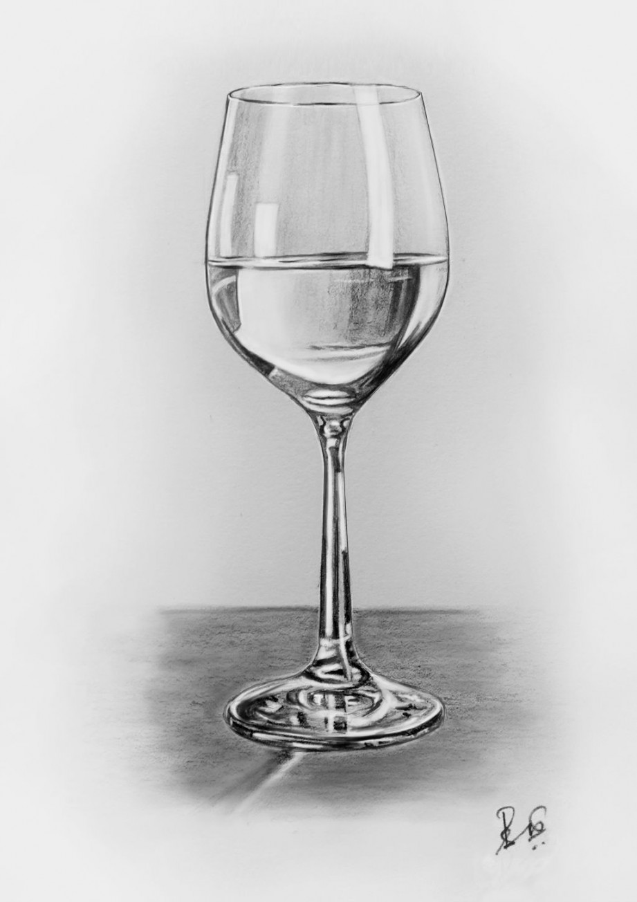 Pencil Drawing- wine and water glass (original) — Steemit