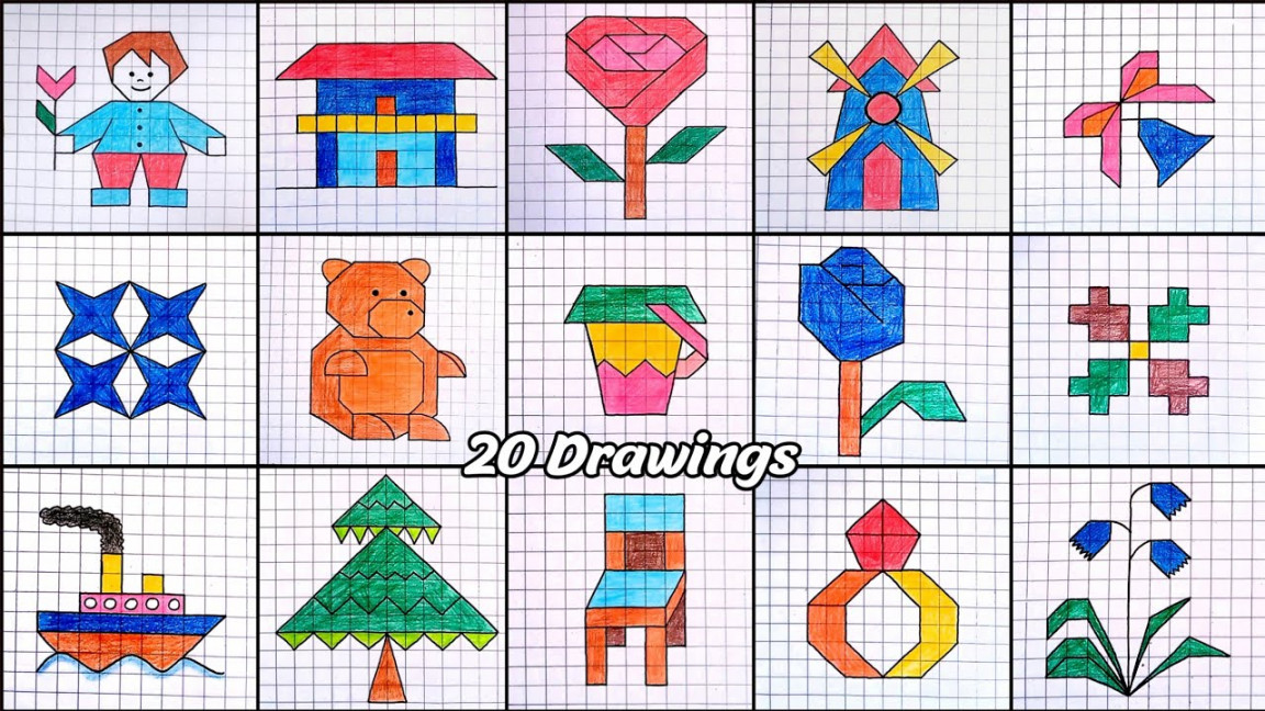 Pictures Drawing On Graph Paper (Easy)❗