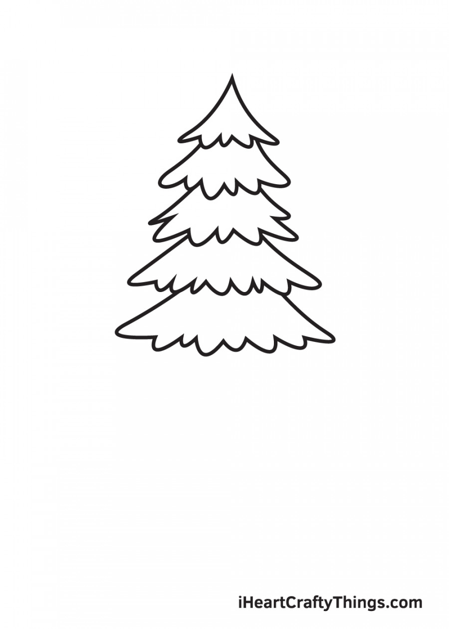 Pine Tree Drawing - How To Draw A Pine Tree Step By Step