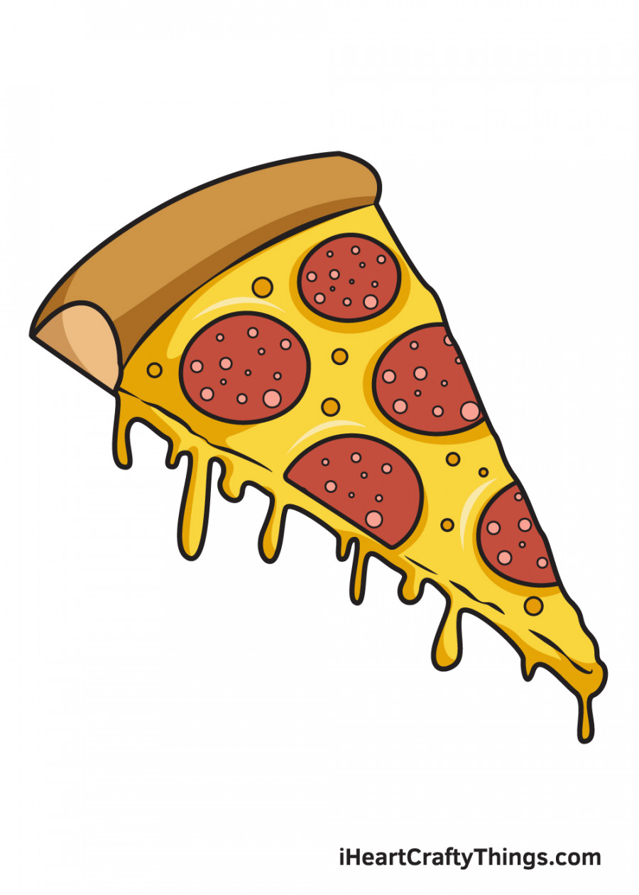 Pizza Drawing - How To Draw A Pizza Step By Step