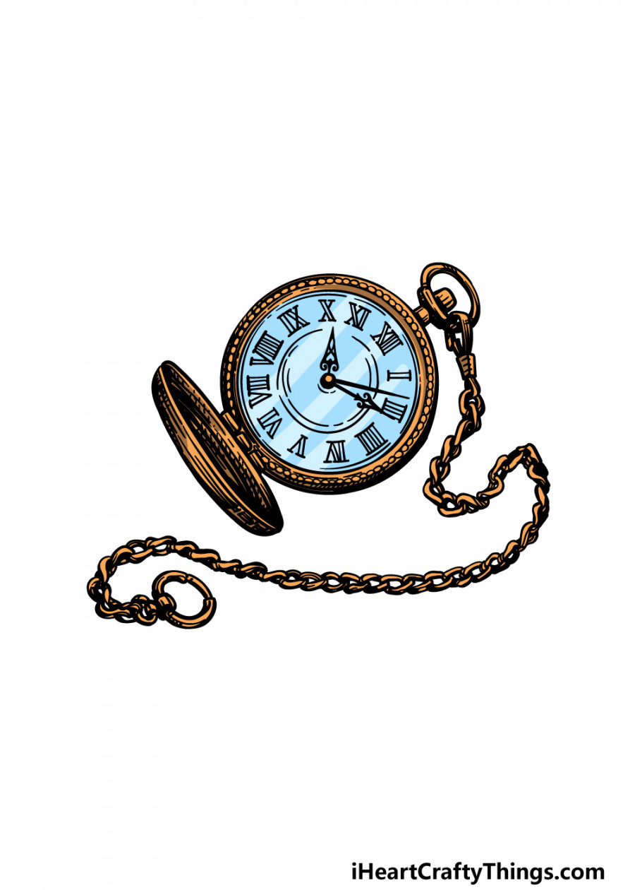 Pocket Watch Drawing - How To Draw A Pocket Watch Step By Step