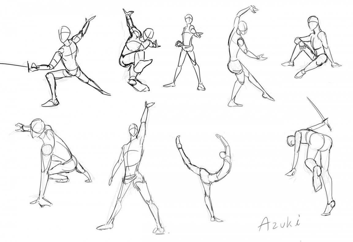 Poses Practice -  by RedBeanRanger on DeviantArt