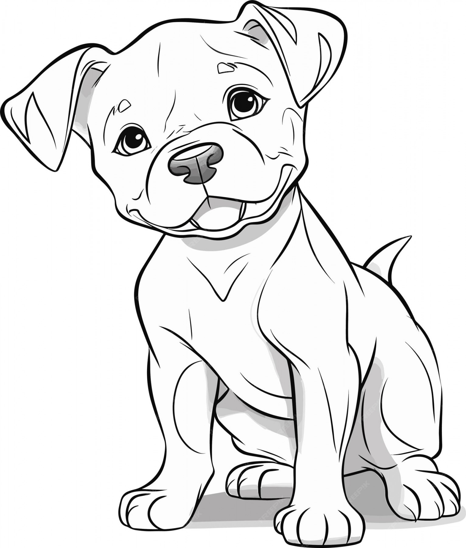 Premium Vector  A cartoon drawing of a dog with the word pitbull