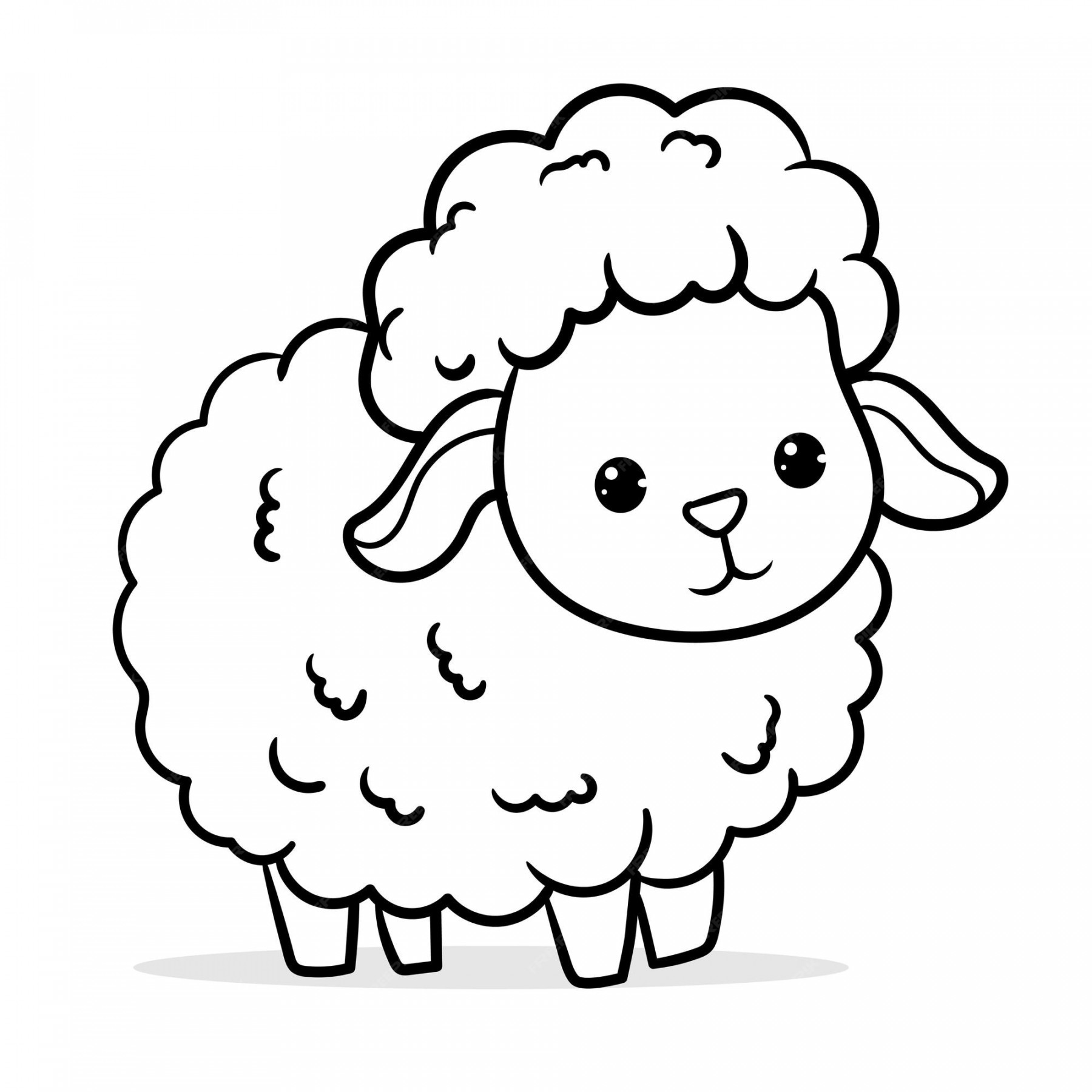 Premium Vector  Coloring page outline of cartoon sheep or lamb