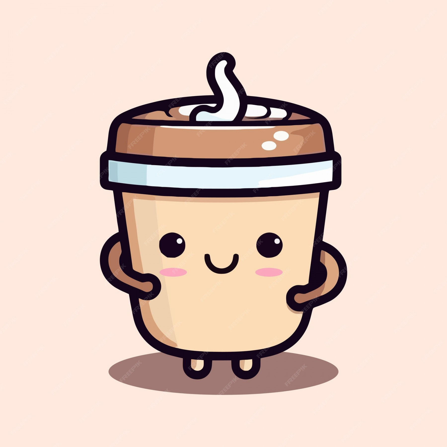 Premium Vector  Cute coffee cup kawaii icon logo illustration