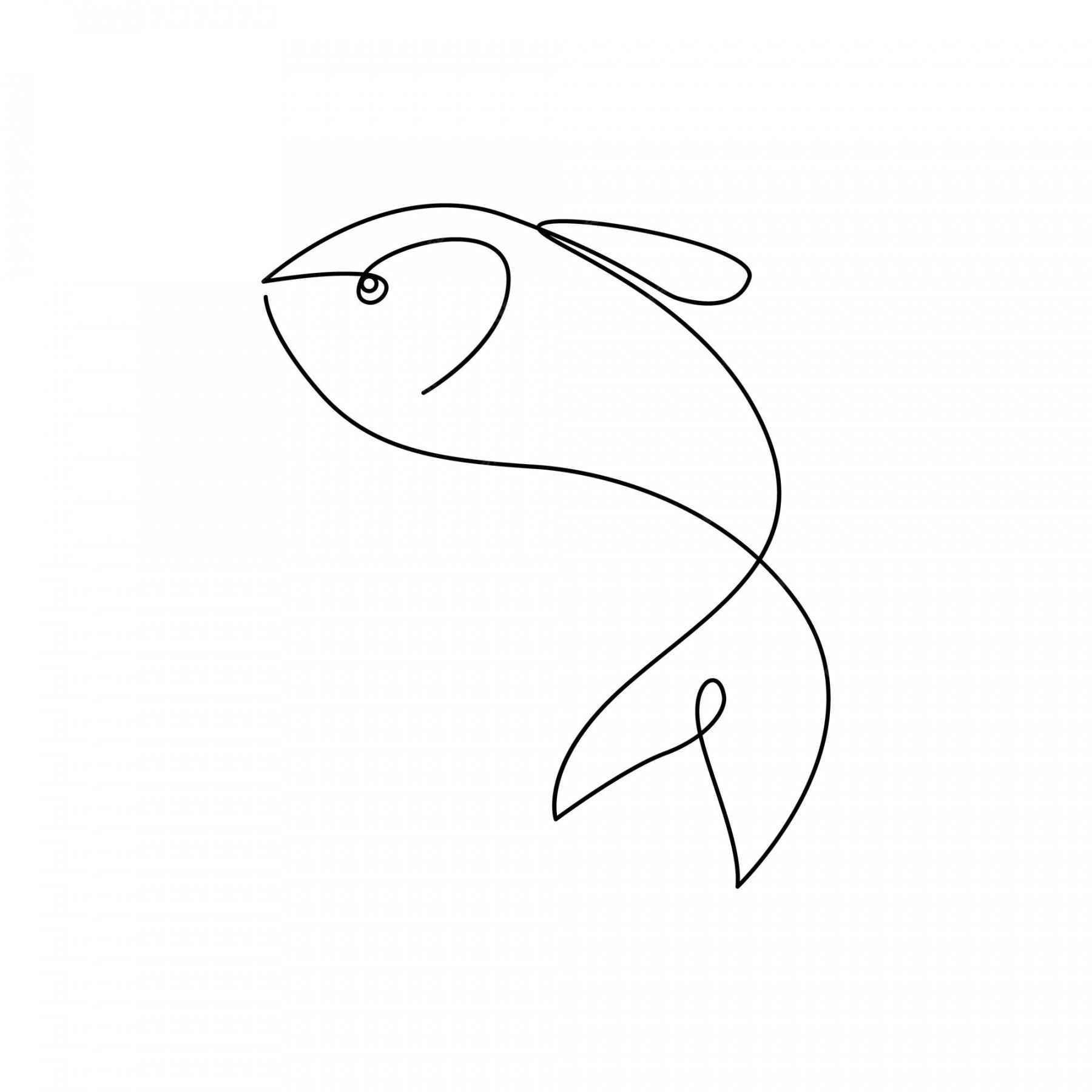 Premium Vector  Fish one line drawing beautiful continuous single