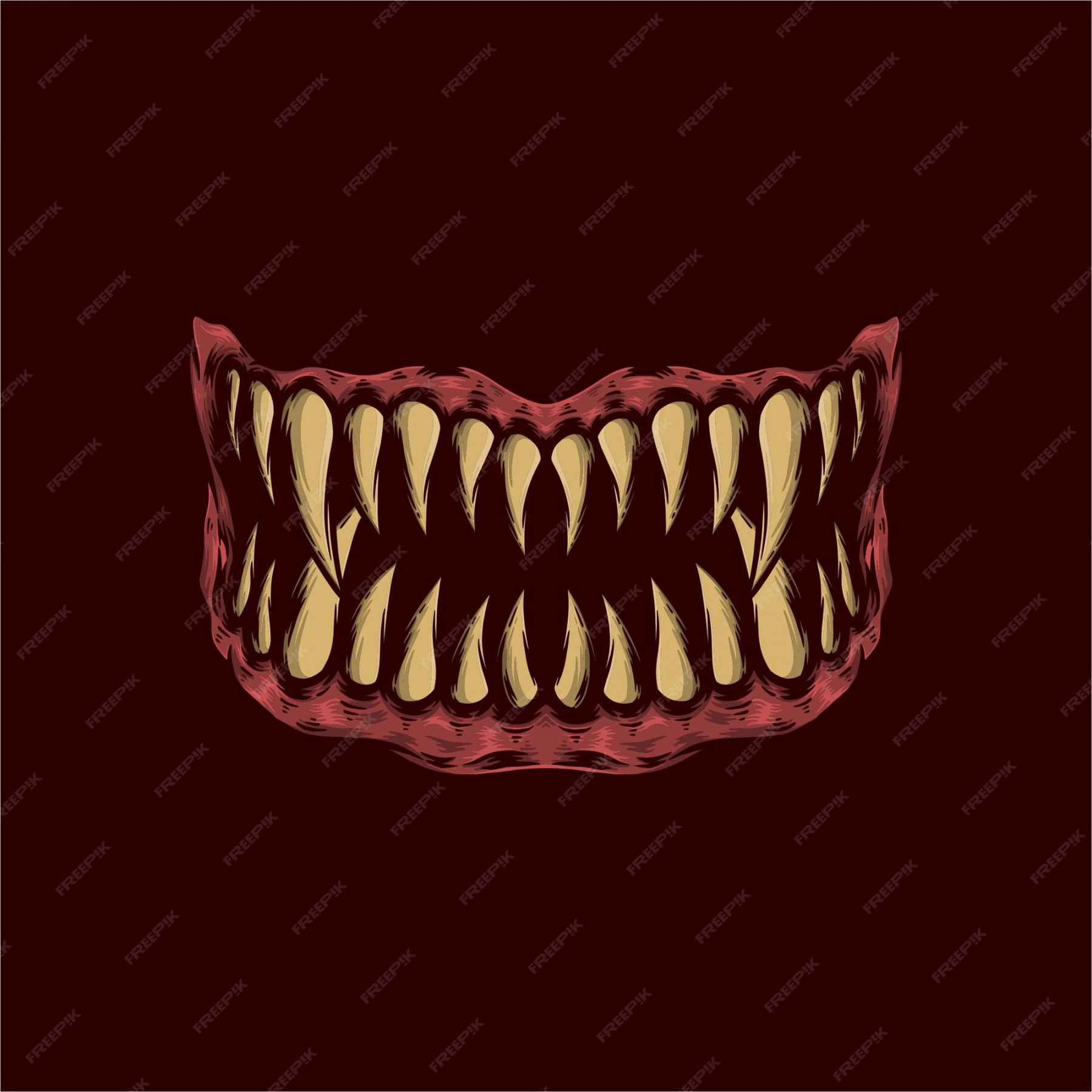 Premium Vector  Hand drawn monster teeth vector illustration