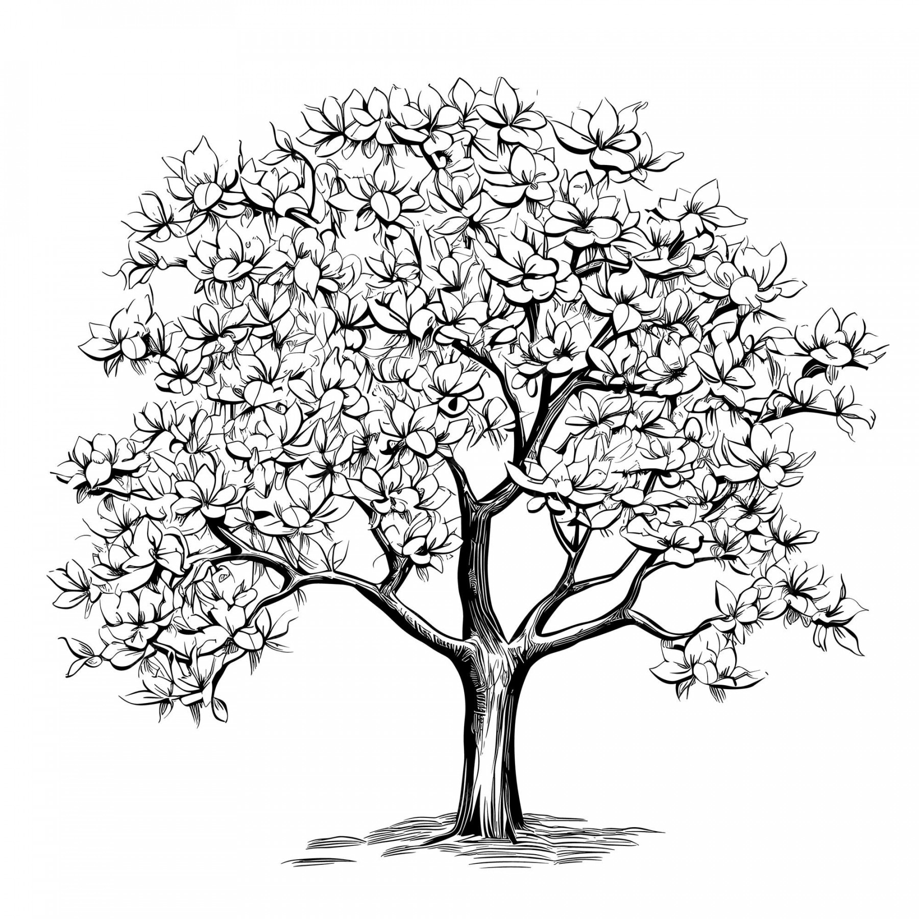 Premium Vector  Hand drawn sketch dogwood tree illustration