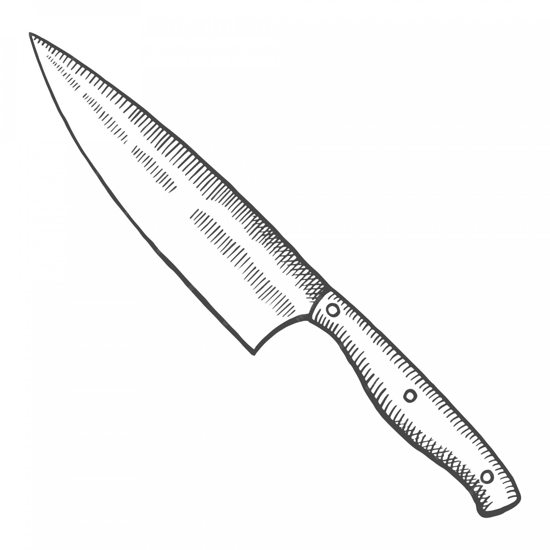 Premium Vector  Kitchen chef knife isolated doodle hand drawn