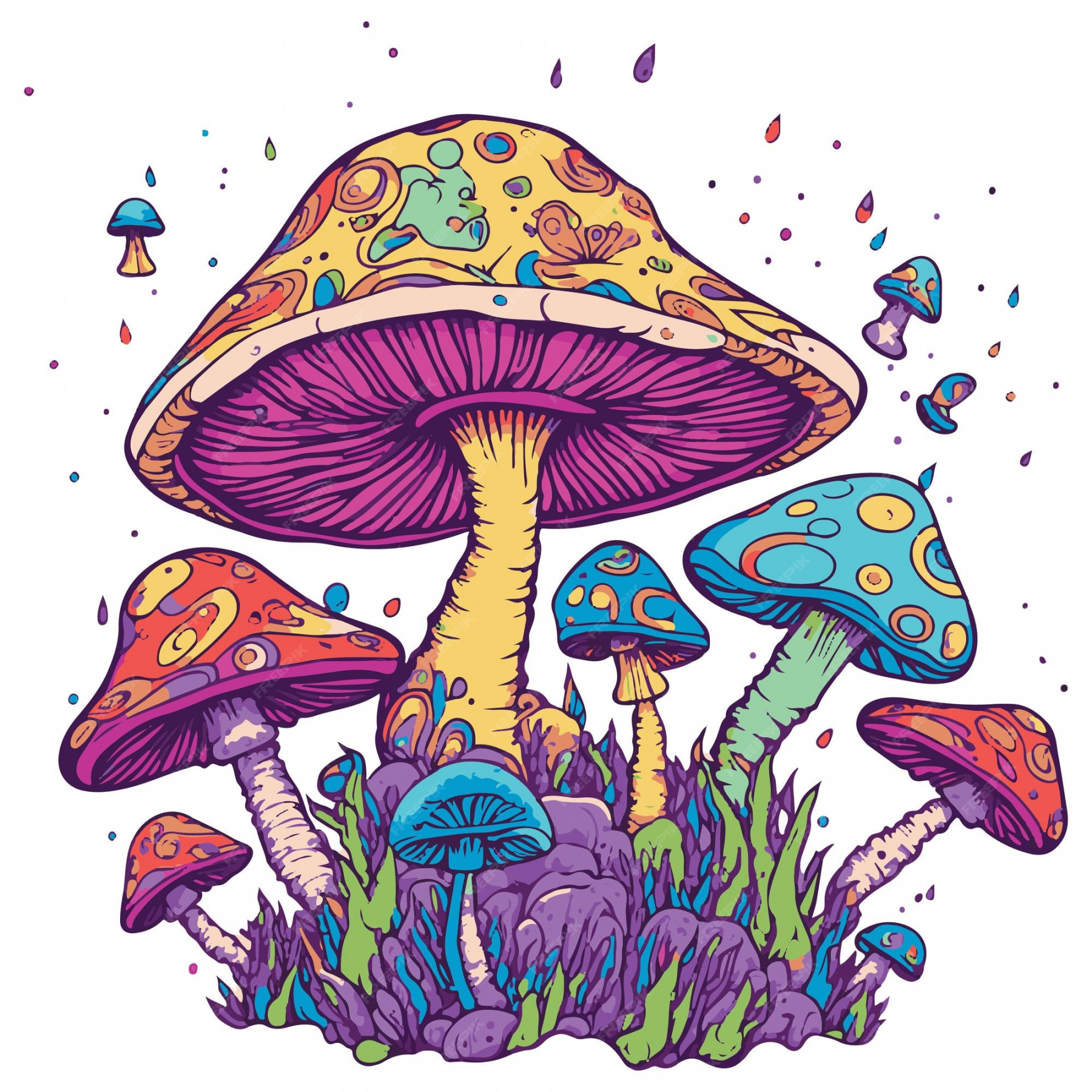 Premium Vector  Mushroom vector illustration psychedelic trippy