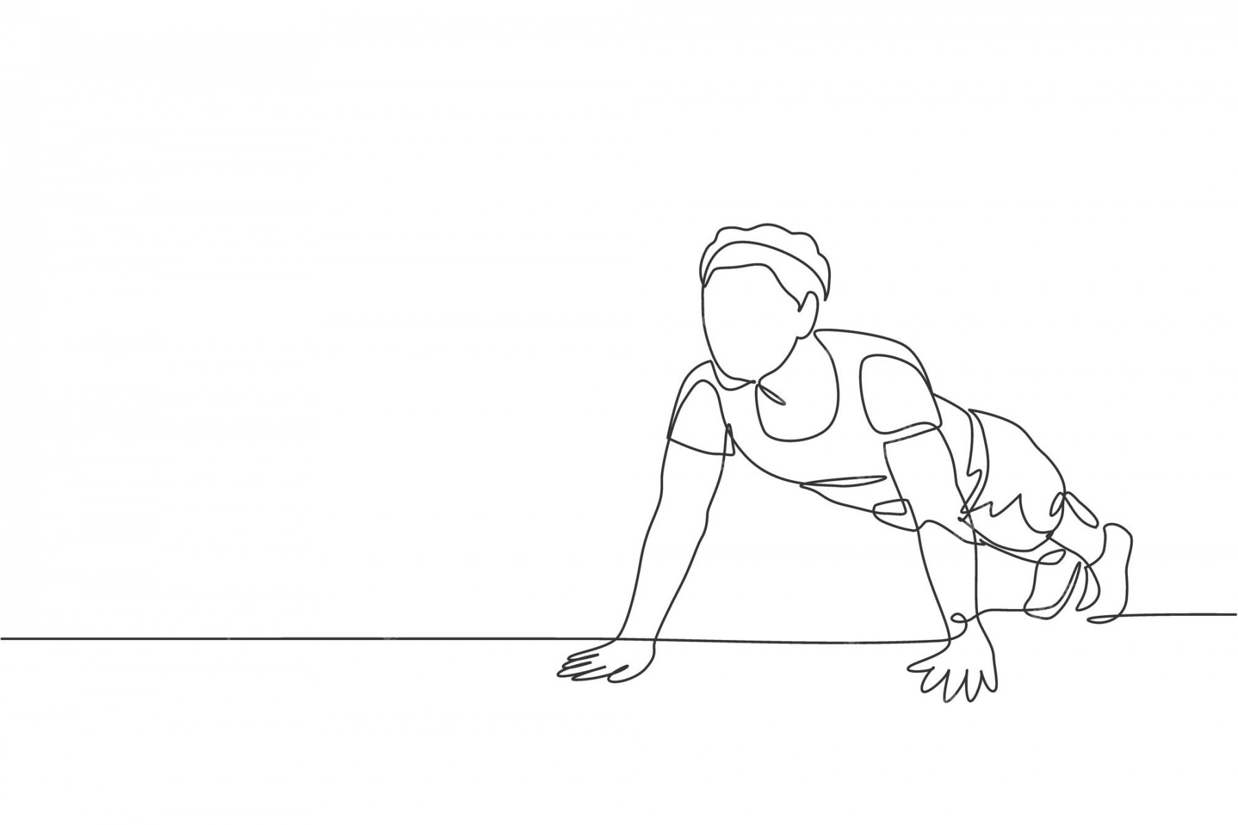 Premium Vector  One continuous line drawing of sporty man working