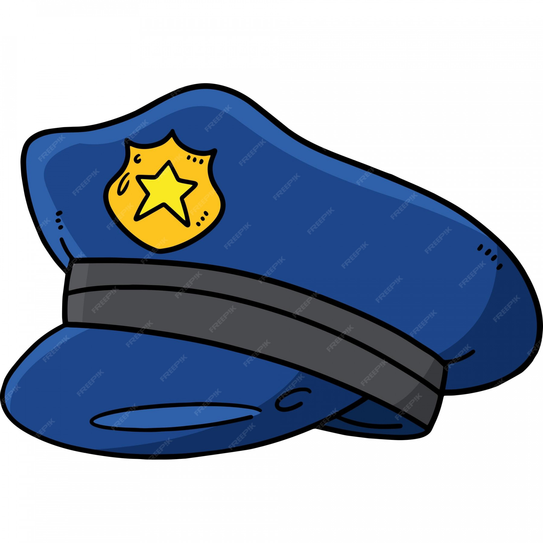 Premium Vector  Police hat cartoon colored clipart illustration