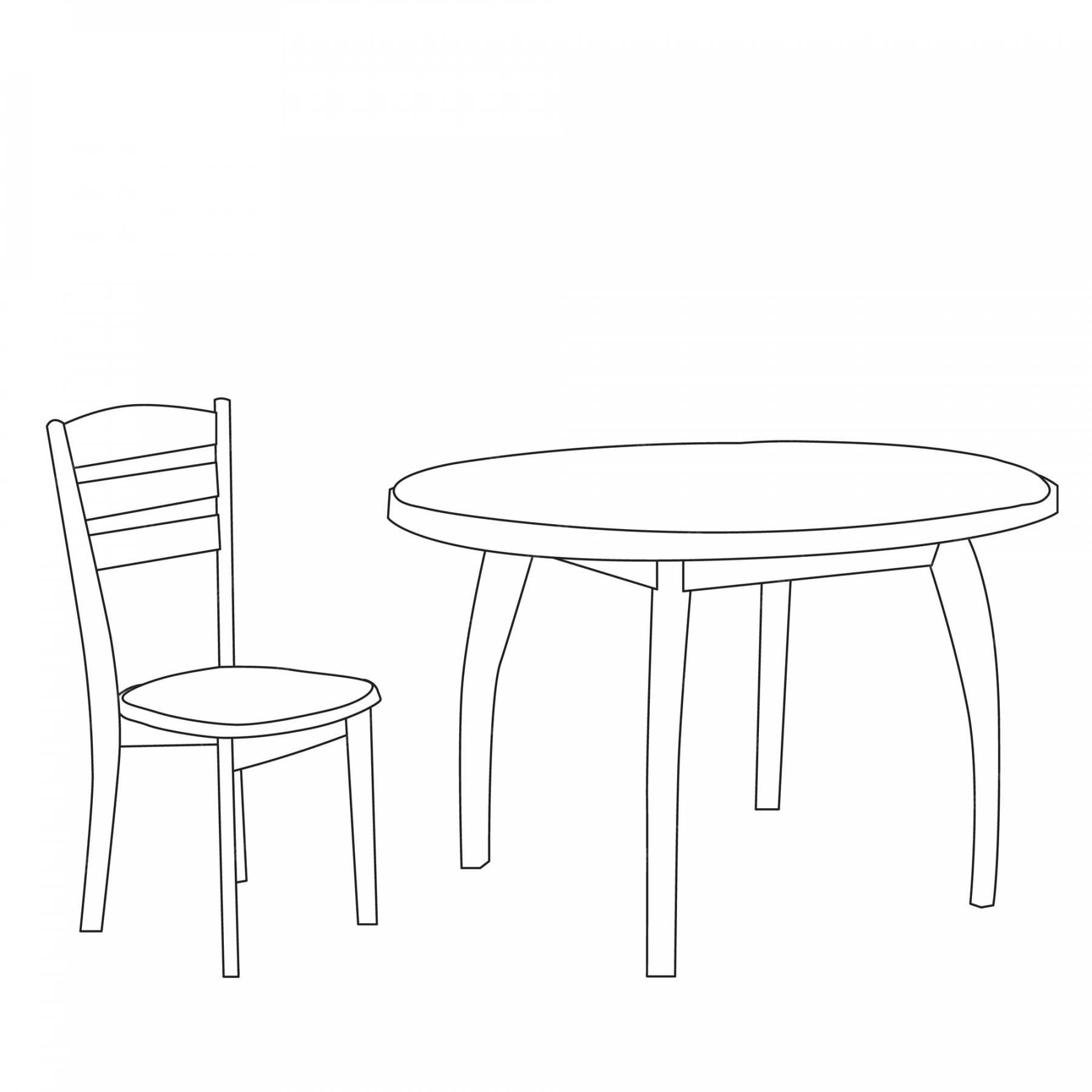 Premium Vector  Sketch table and chair