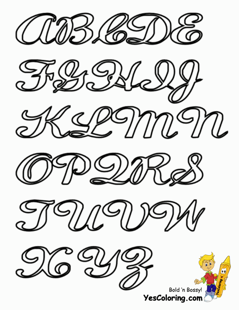 Print Alphabet Cursive Capital Letters at YesColoring  Cursive