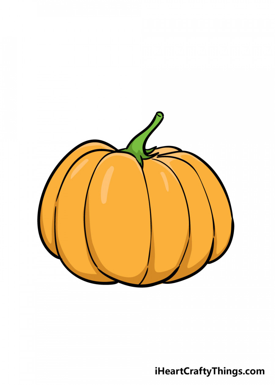 Pumpkin Drawing - How To Draw A Pumpkin Step By Step!