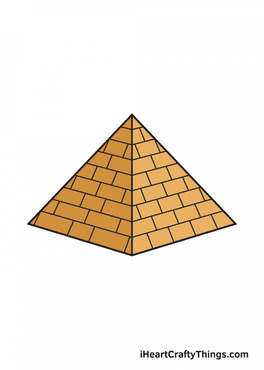 Pyramid Drawing - How To Draw A Pyramid Step By Step